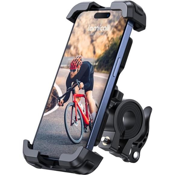 Lamicall Motorcycle Phone Mount, Bike Holder - Upgrade Adjustable Cell Holder - Picture 1 of 7